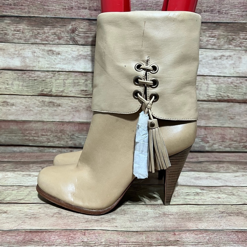 Coach Brown Leather Tassel Heel Booties